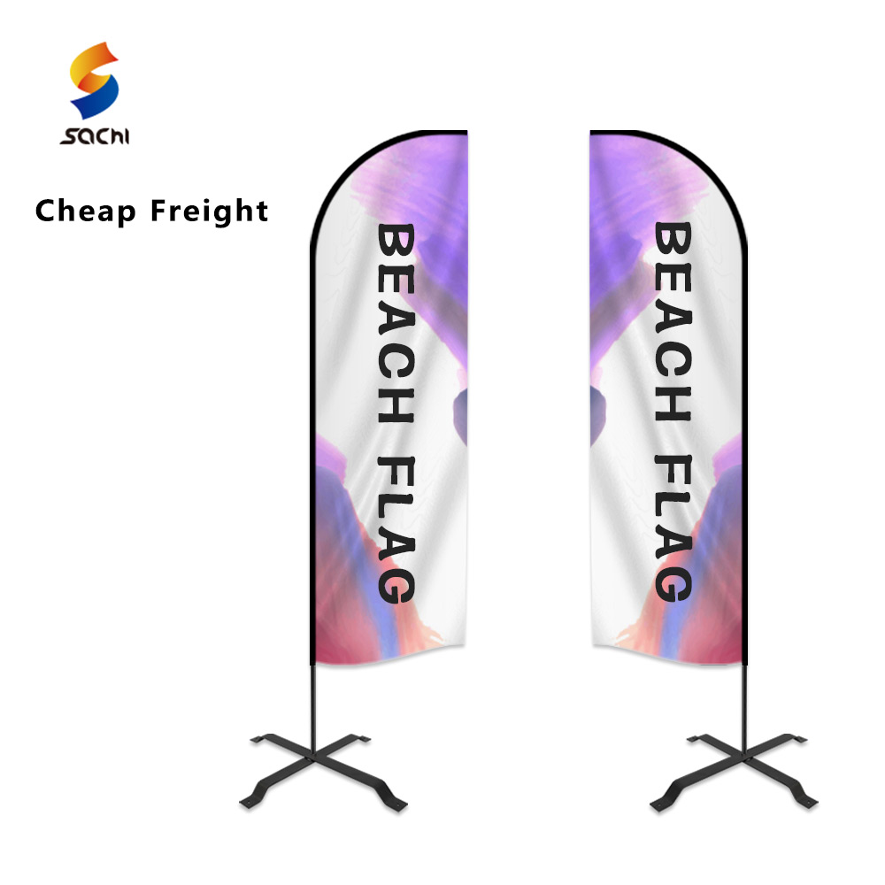 custom high quality outdoor double sided beach feather flag 